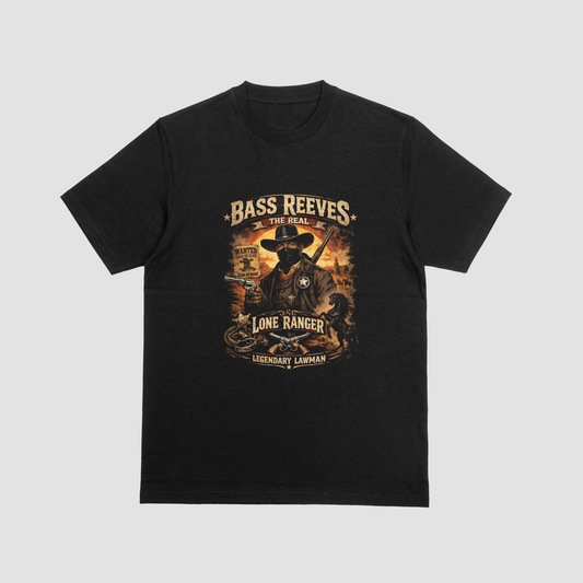 Bass Reeves Lone Ranger Legendary Lawman T-Shirt | Black Western History Tee