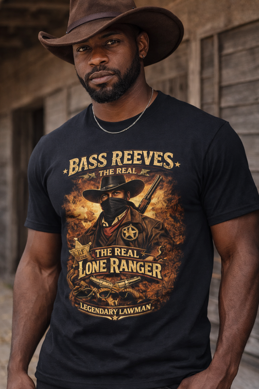 Bass Reeves Lone Ranger Legendary Lawman T-Shirt | Black Western History Tee