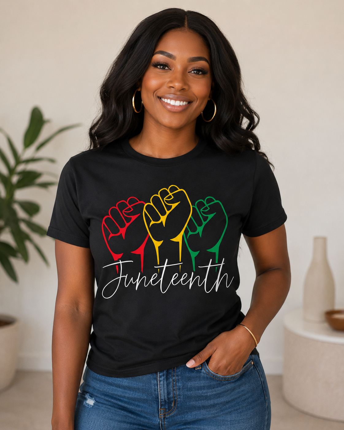 Juneteenth Three Fists Script Design