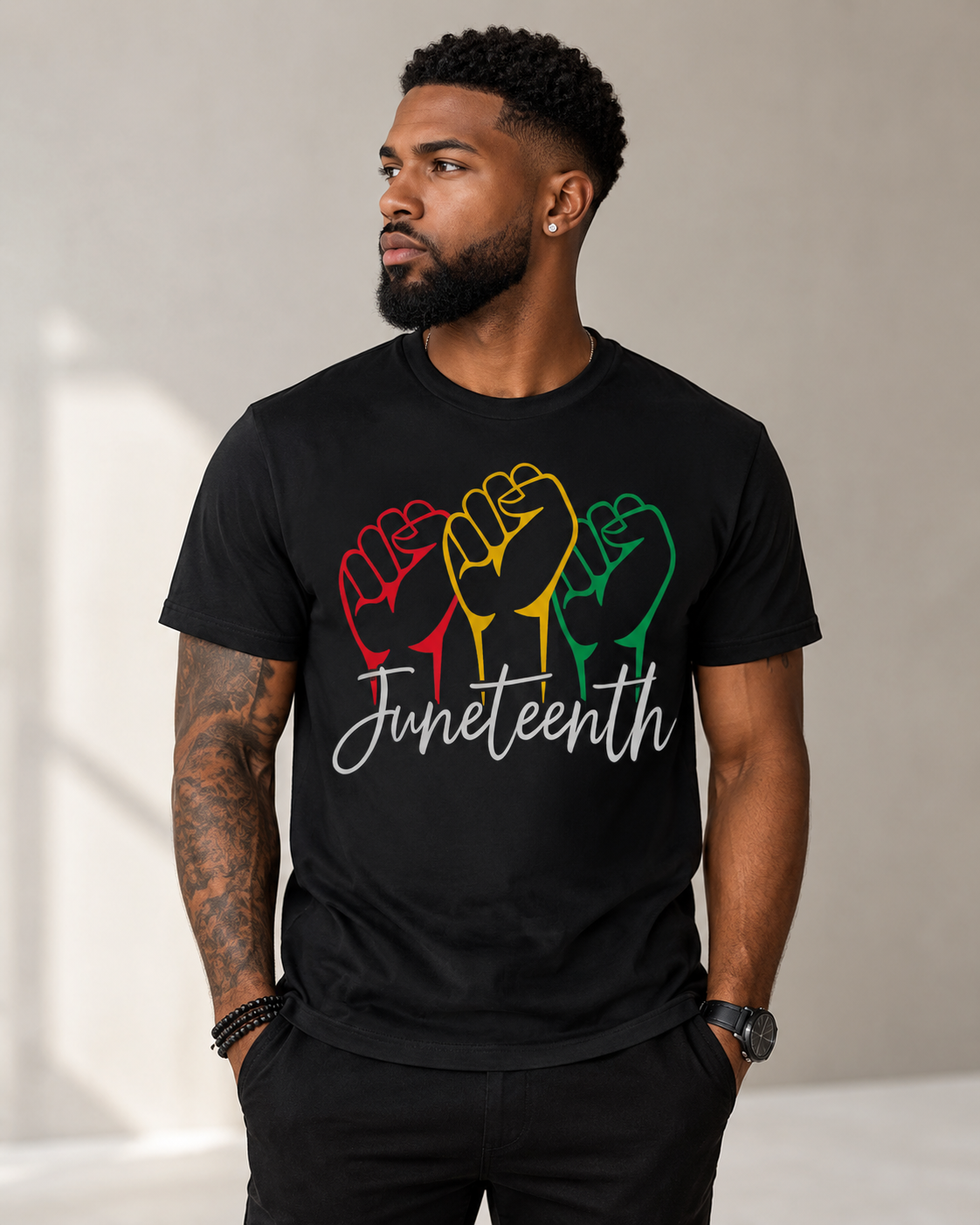 Juneteenth Three Fists Script Design